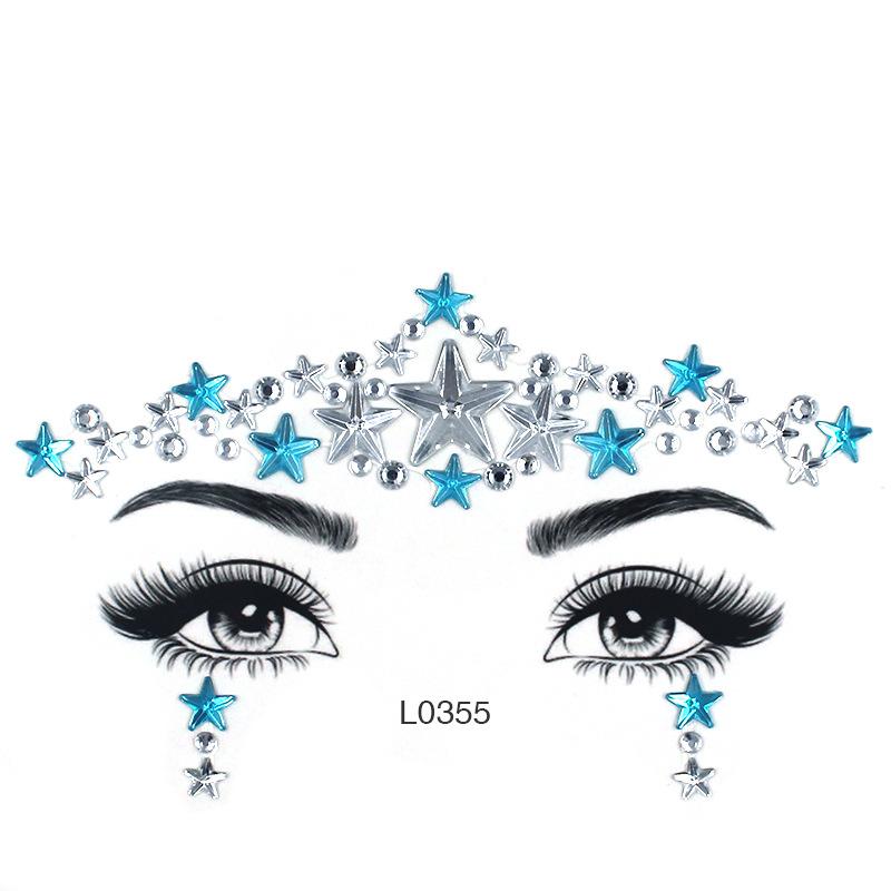 Diamond Crystal Tattoo Sticker Glitter Eyeliner Eyebrow Make Up Face Eyes Diamond Tattoos Rock Rhinestone 3D Eyeliner Stickers
