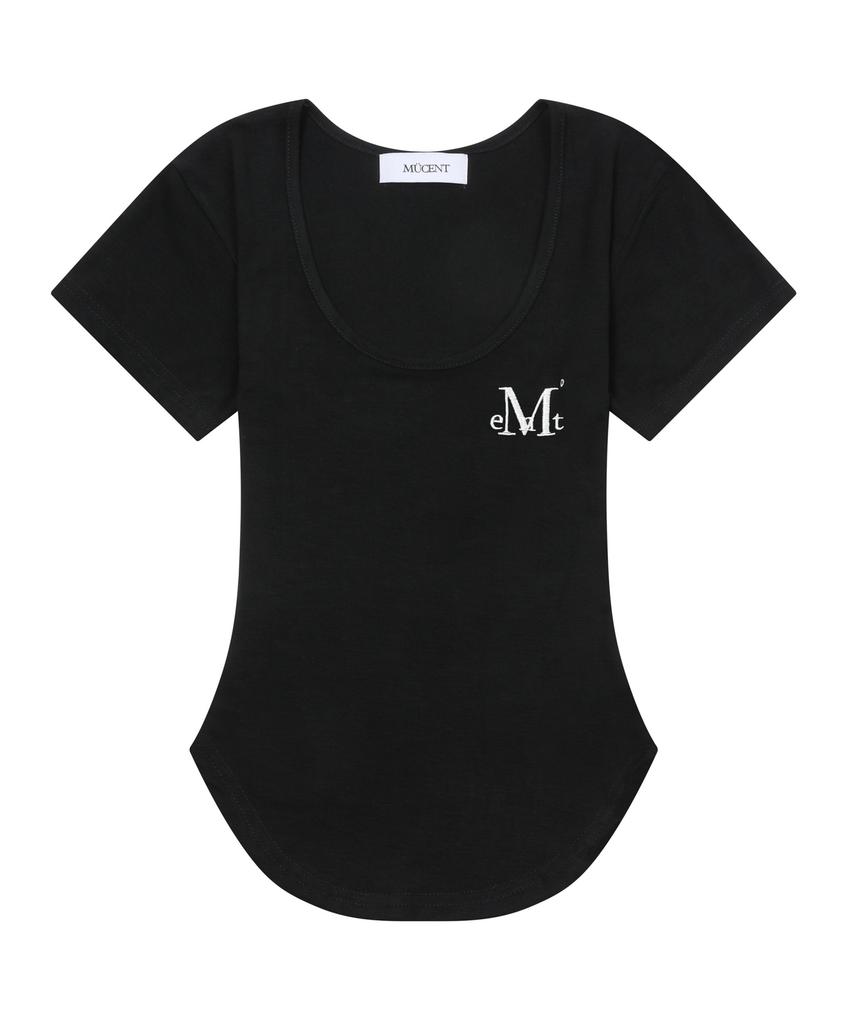 MUCENT Muse Cut U-Neck Crop Rounded Short Sleeve T-Shirt (5 Colors)