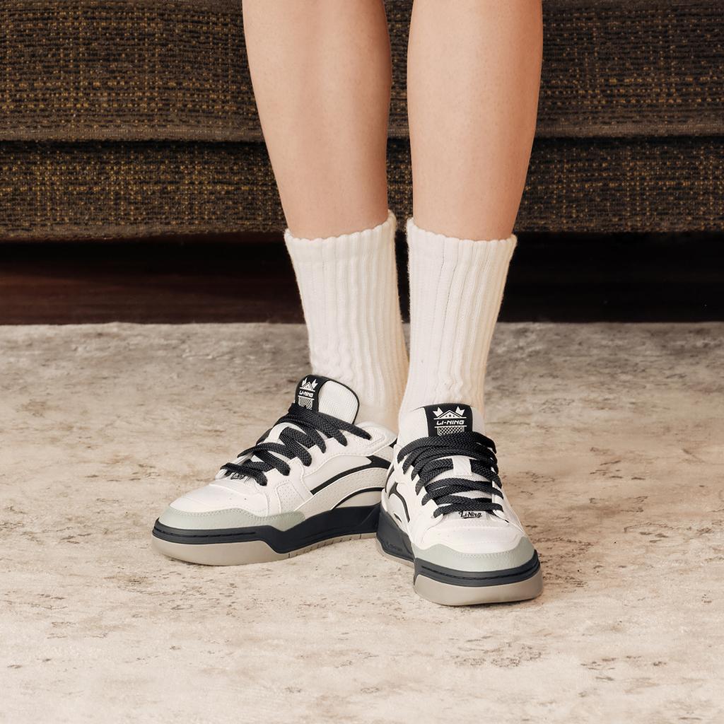 Li Ning Yue Bai 2.0 Casual Versatile Thick Sole Height Increasing Non-Slip Shock Absorbing Wear-Resistant Breathable Low-Top Skate Shoes AGCU275-9