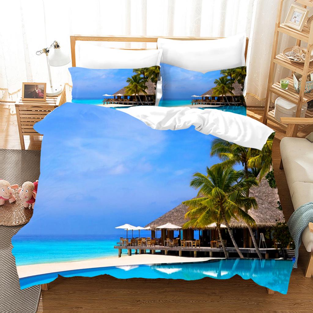 3D Peisaj de Vară Seturi de Lenjerie de Pat Set Husă de Plapumă cu Față de Pernă Twin Full Queen King Lenjerie de Pat Husă de Plapumă