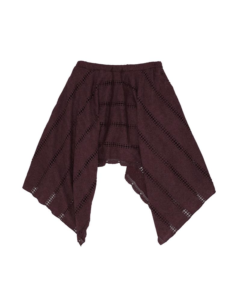 Cecese Bohemian Lace Cut Skirt Burgundy
