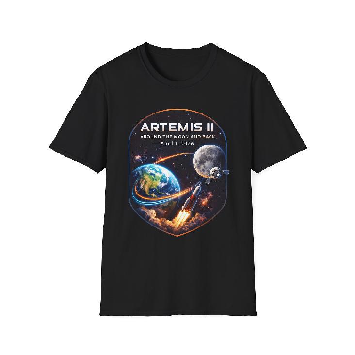 New Artemis 2 Journey Around The Moon And Back 2026 T-Shirt Space Enthusiast Gift N-ASA Mission Graphic Tee