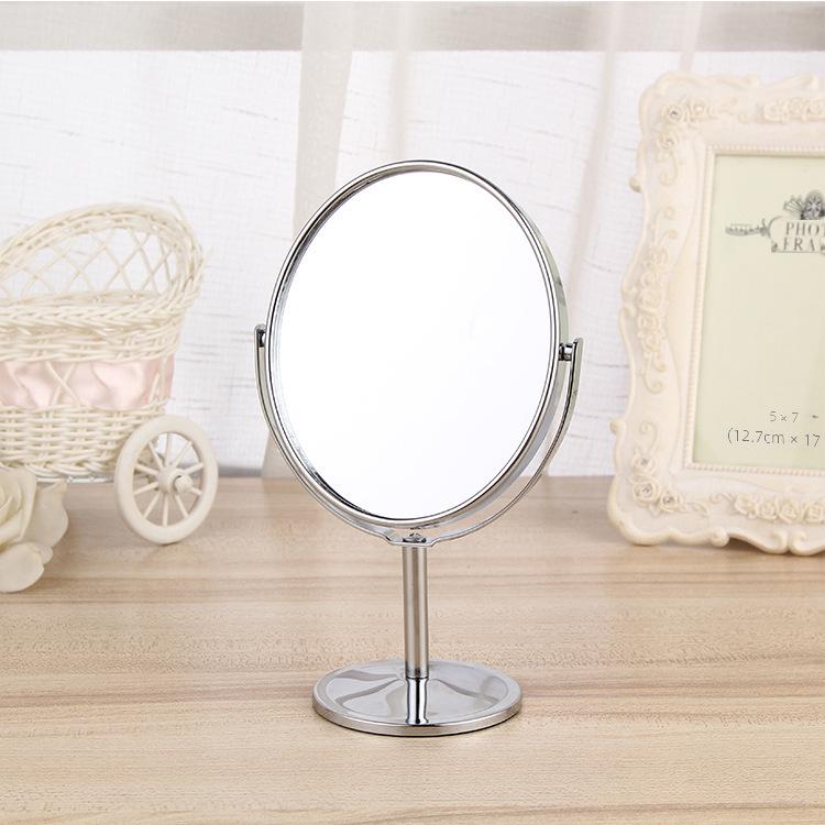 European Style Stainless Steel Dual-Sided High-Definition Makeup Mirror