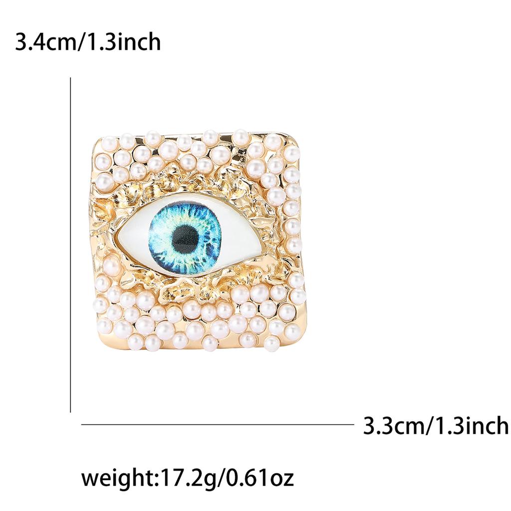 Design Legierung Quadrat Perle Teufelsauge Brosche Kreative Vielseitige Herren- Und Damenbekleidung Corsage Ornament Pin