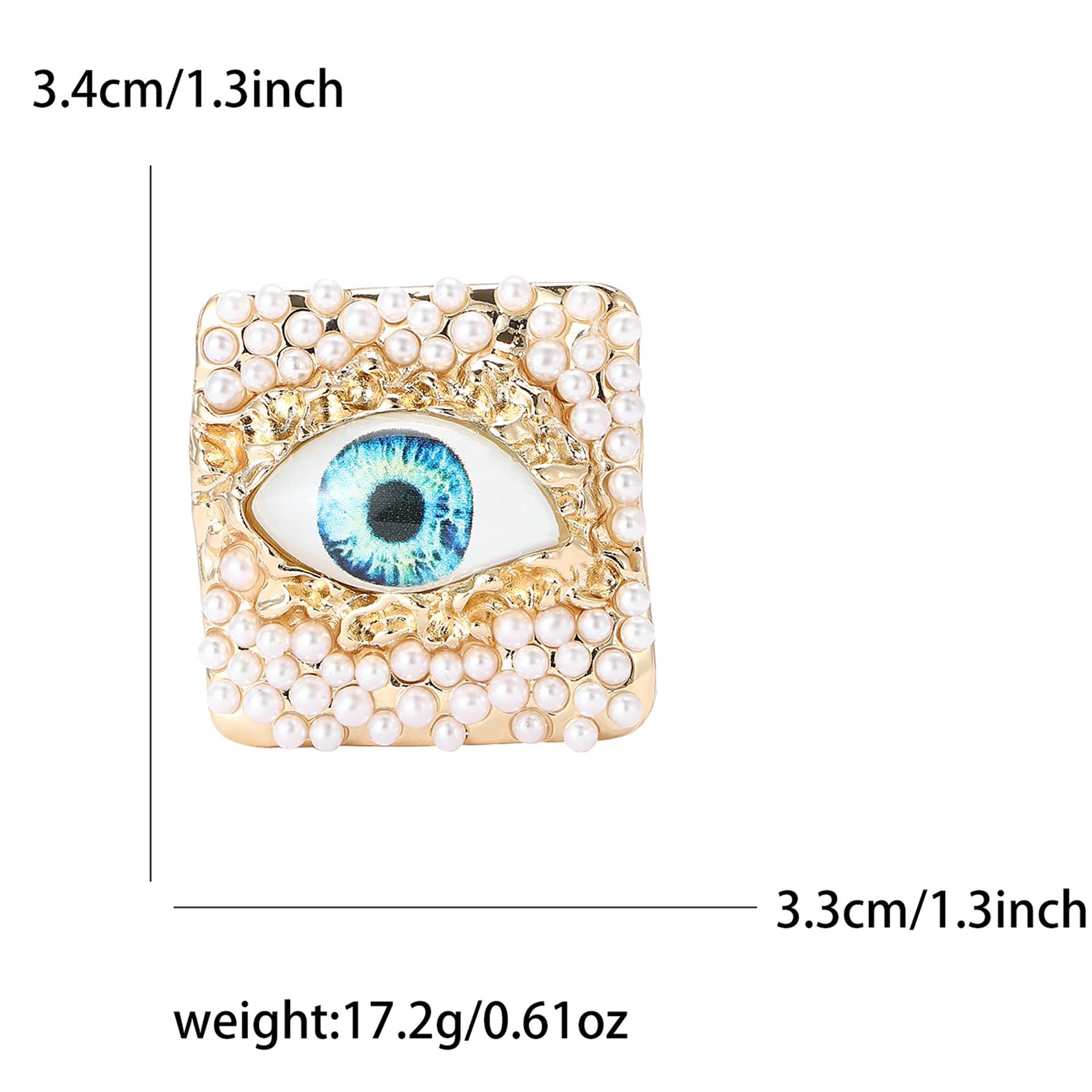 

Дизайнерская брошь из сплава с квадратным жемчугом «Дьявольский глаз», креативная универсальная мужская и женская одежда, украшение для корсажа