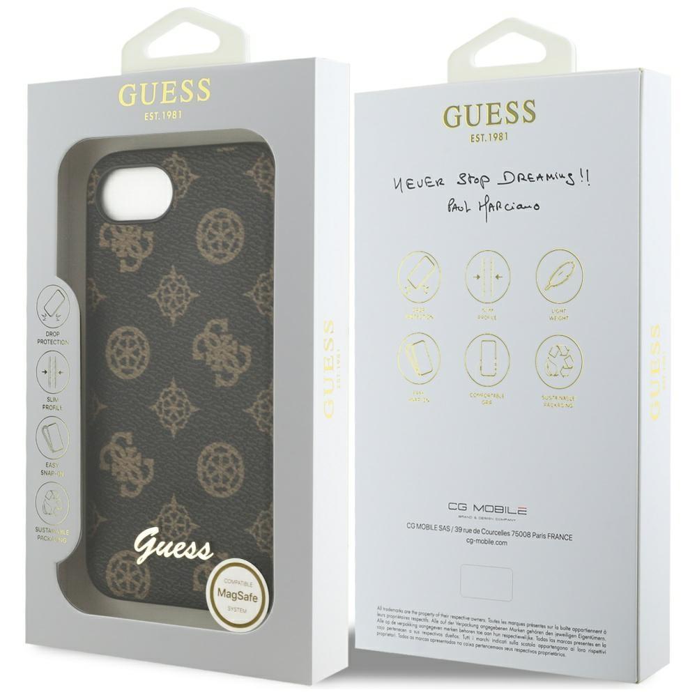 Etui Guess Peony Script Logo Magsafe Do  Iphone 16E Czarny