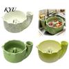 Small Produce Cleaning Tool Self-Spinning Ceramic Berry Washing Bowl, Built-In Drainage Holes Lead Free Strainer Fruit Strainer, Compact Vortex