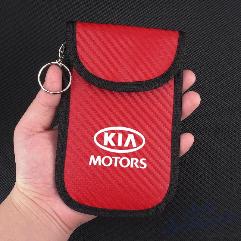 KWLM4 Car Key Case Signal Blocker Bag Car RFID Shielding Pocket Anti-Theft Pouch For KIA Rio Soul Seltos Forte K5 Niro Sorento Stinger