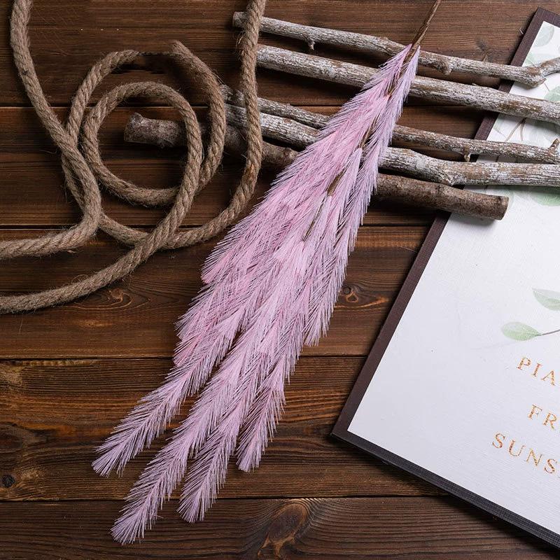 

1PC Fluffy Boho Decor Fake Plant Wedding Party Pampas Grass Artificial Reed Long 77CM светло-розовый