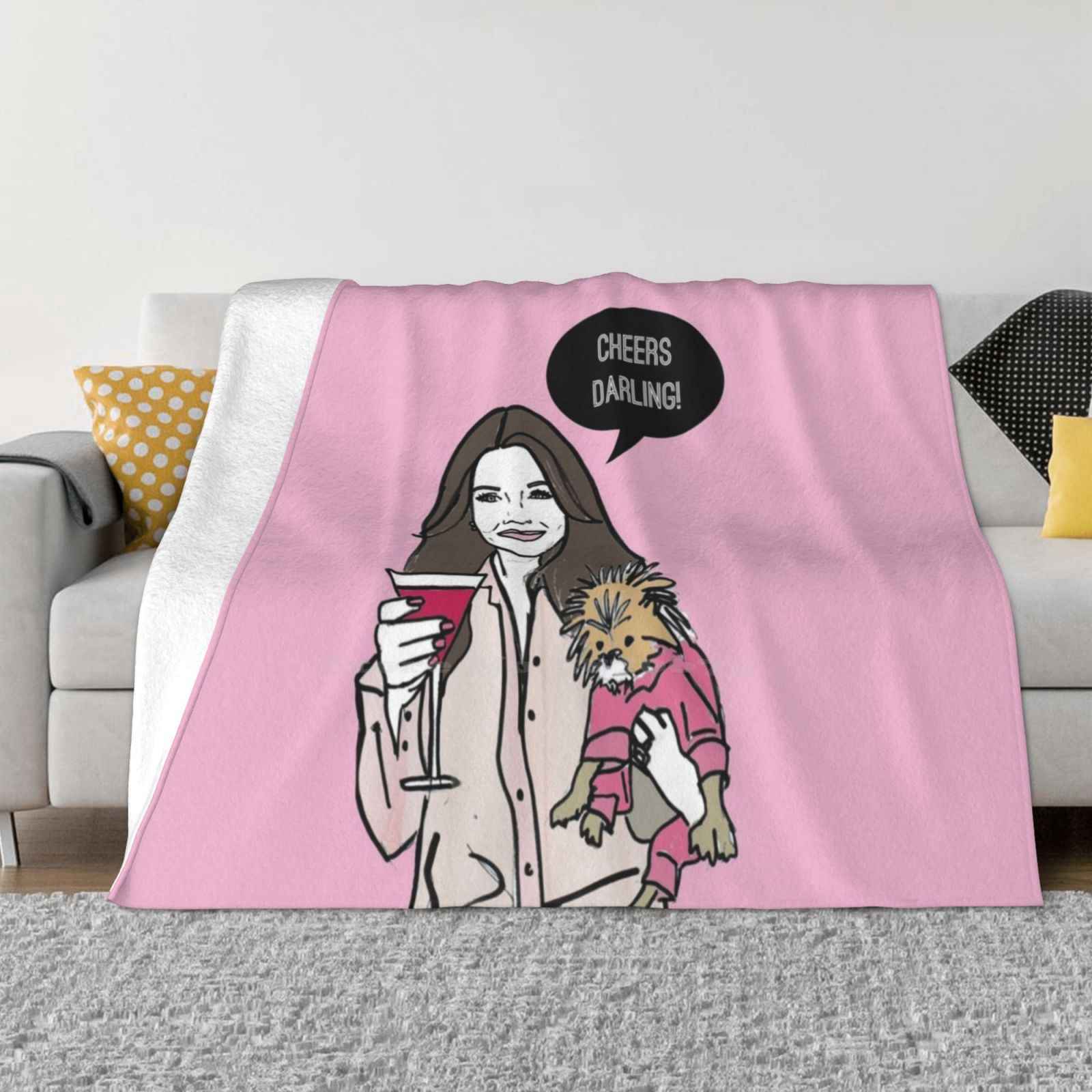 

Cheers Darling Soft Warm Blanket Sofa/Bed/Travel Love Gifts Lisa Vanderpump Rhobh Real Housewives Reality Tv Pink Cocktail 30x40in