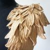 1Pair Gold Brown Embroidery Angel Wing Applique Sewing Flower Collar Patch for Wedding Party Gown Bridal Dress Clothes DIY Crafts