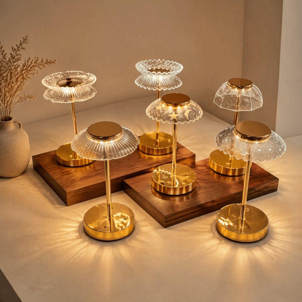 Vintage Night Light Mid-Century Desk Lamp Ornament Petal Table Lamp Living Room