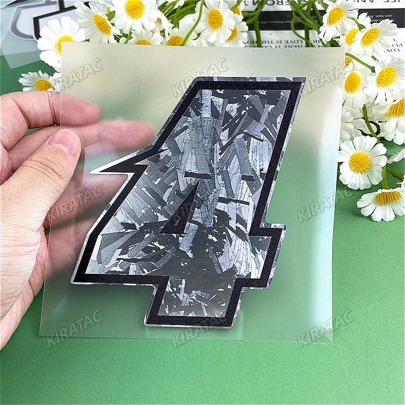 1PC Silver Carbon Fiber Arabic Numerals Motorcycle Stickers Waterproof Vinyl Decals for BMW KTM YAMAHA Kawasaki Suzuki Honda