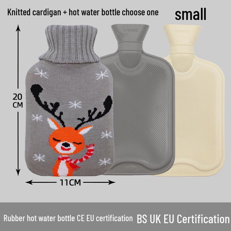 Old-Fashioned Rubber Hot Water Bottle for Stomach Warming