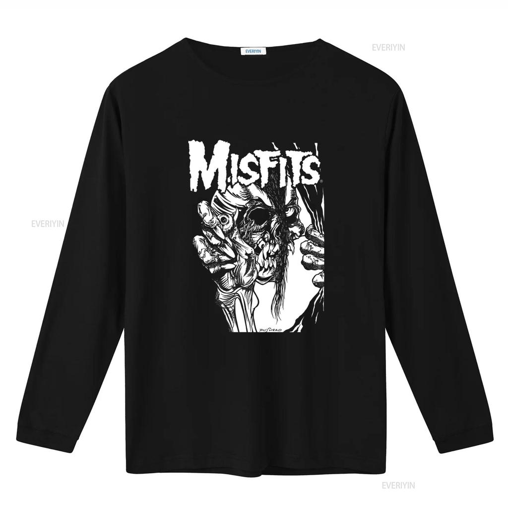 Misfits Pushead Eyeball Black and White T Shirt Mens Licensed Rock N Roll Music Retro Design vintage Washed Comfortable Stylish