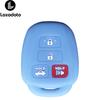 Silicone Car Key Case Fob Cover for Toyota CAMRY 2012 2013 2014 2015 Corolla 2014 2015 Prius C 4 Buttons Key Chain Wallet