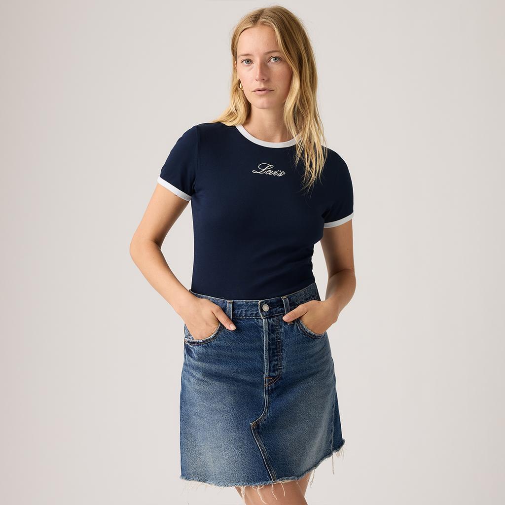 Levis Slim American Vintage Casual Fitted Logo Embroidered Short Sleeve T-Shirt Women Tops A3519-0063