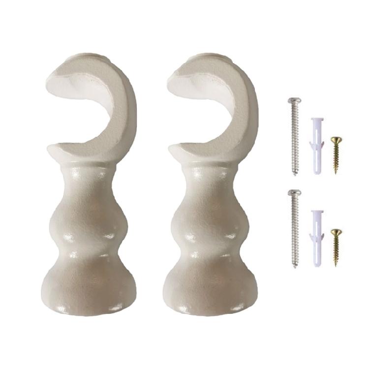 Soportes de Barra de Cortina de Madera de Alta Resistencia Color Madera Neutro Par de Soportes para Cortinas Diseños de Base Redonda Soportes para Barra de 28 mm