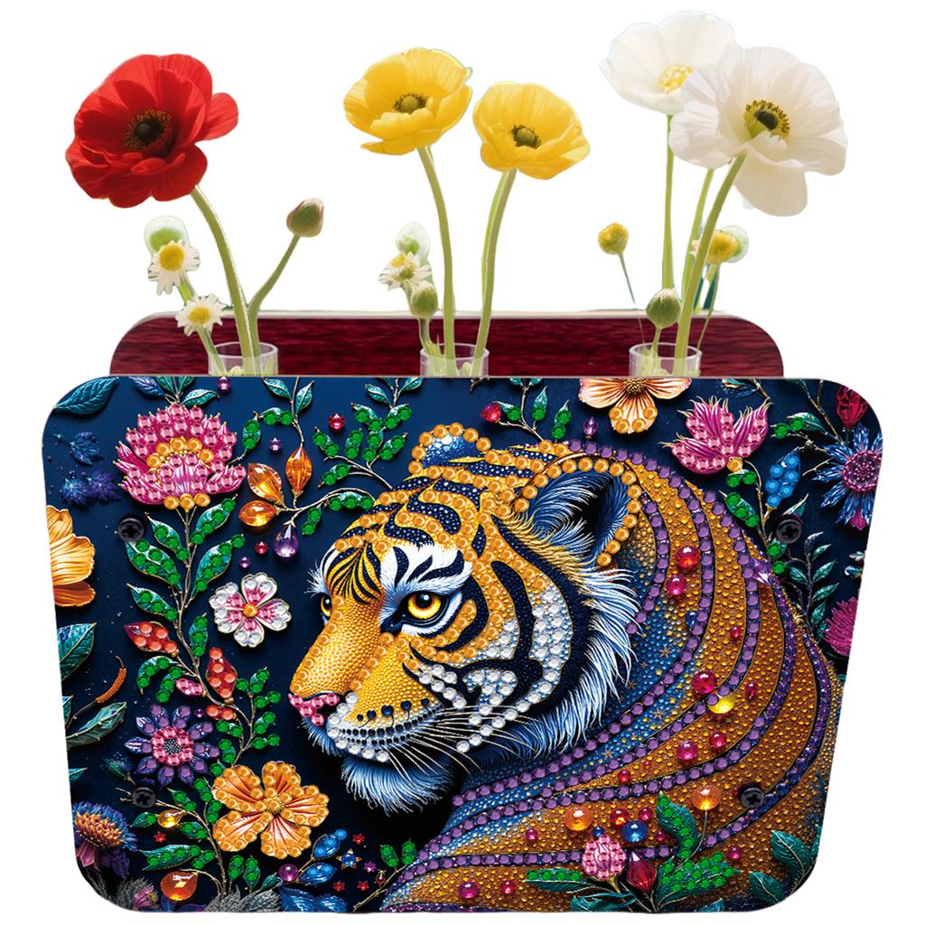 DIY Diamond Painting Wooden Tube Vase Two-Sided Pattern 5D DIY Vase Diamond Painting Kit for Adults Gift Idea Home Office Decor
