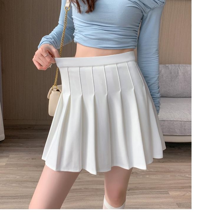 Hnědá sukně Dámské jarní letní oblečení dámské s vysokým pasem Harajuku korejská černá mini plisovaná sukně pro školáčky Uniforma JK