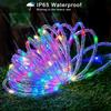 Solar PVC Tube Rope Led Fairy Light Outdoor Garden Christmas Decoration Xmas Tree Wedding LED Garland WaterProof String Lights