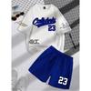 2026 Summer Round Neck Short Sleeve Set Fashion Personalized Alphanumeric Print Round Neck T-shirt Shor