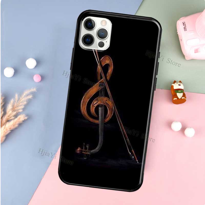 Elegant Violins Bow Sheet Music Phone Case For Apple iPhone 13 11 Pro Max 12 Mini X XR XS Max 8 7 Plus SE 2020 Cover Shell