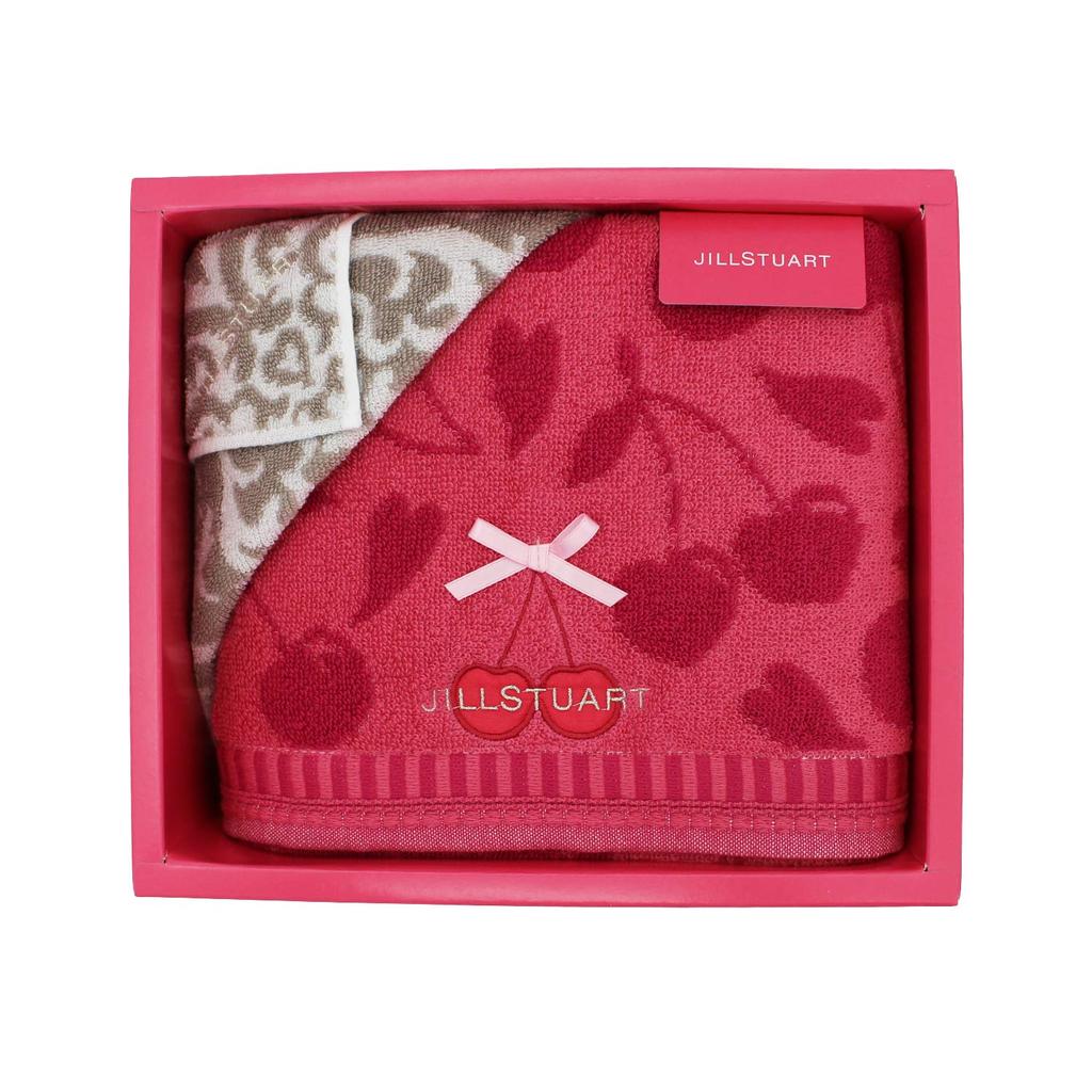 JILLSTUART Towel Museum Towel Gift Set (Pink and White) - Includes Towel Handkerchief and Bath Towel (Product Code: 58-3159300)