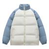 Men's Winter Couple Stand-up Collar Thickened Warm Color-blocking Cotton Jacket Plus-size Bread Jacket Trendy Padded Clothes