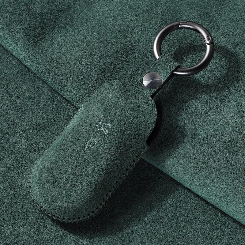 

Suede Leather Car Key Case Cover for Mercedes-Benz C S GLC EQE EQS Class W223 X254 V297 V295 W206 S206 X206 key Fob Shell Case
