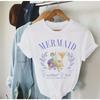 Mermaid Cocktail Club New Unisex T-Shirt Fun Cartoon Pattern Unisex Clothing Print Casual O-Neck Cute Print Summer T-Shirt.