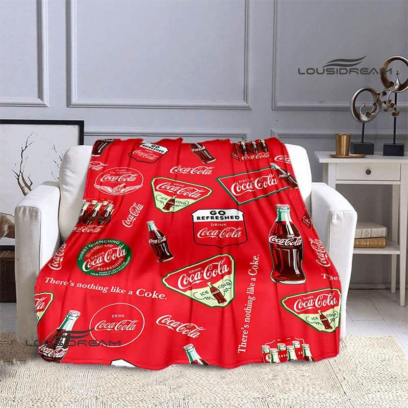 Coke logo printing blanket art decorations children's warm blankets flannel soft and comfortable blankets home travel blankets