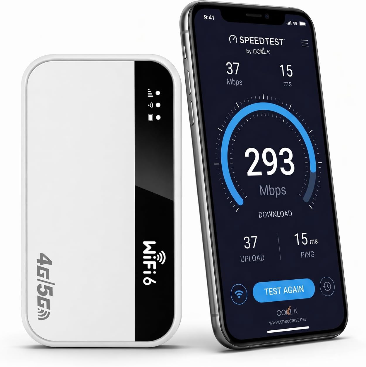 Portable 5G WiFi 6 Router, 300Mbps