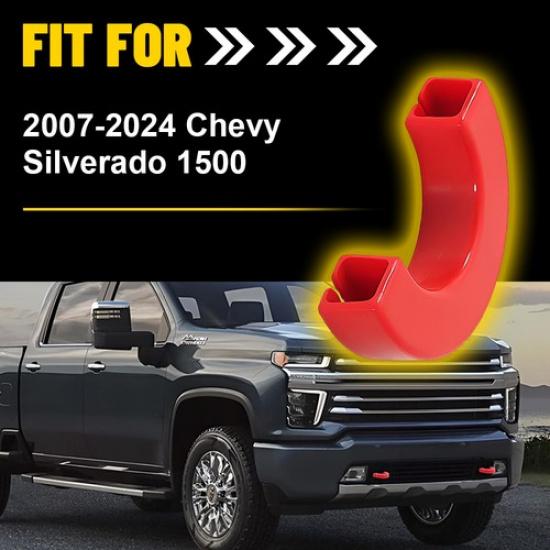 For Chevy 1500 Silverado 2007-2024 Front Bumper Tow Hook Trailer Cover Trim Red