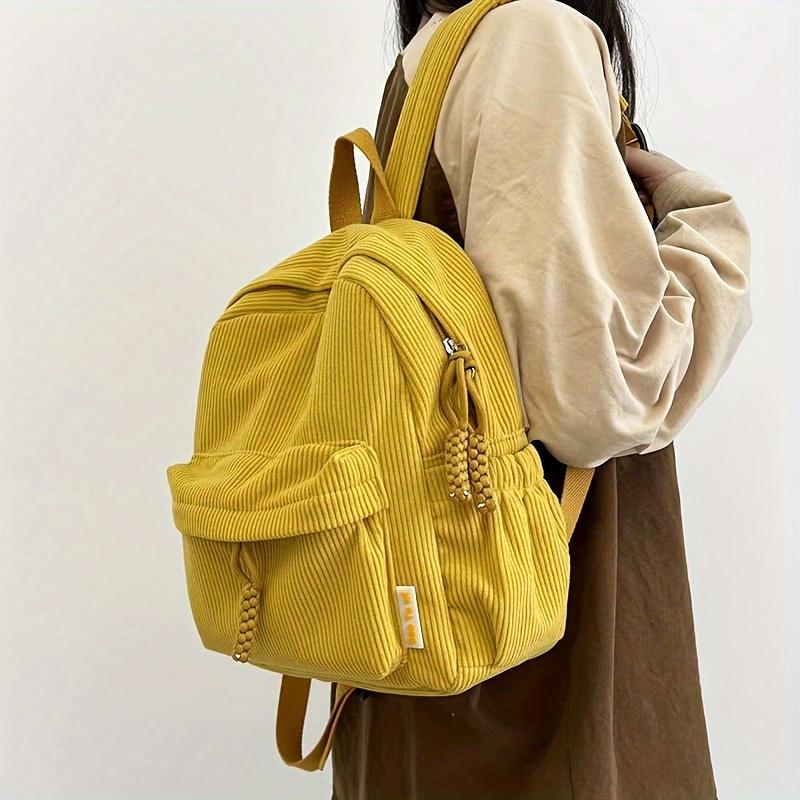 Corduroy Small Backpack  Casual Travel Backpack  Simple Fashion Backpack