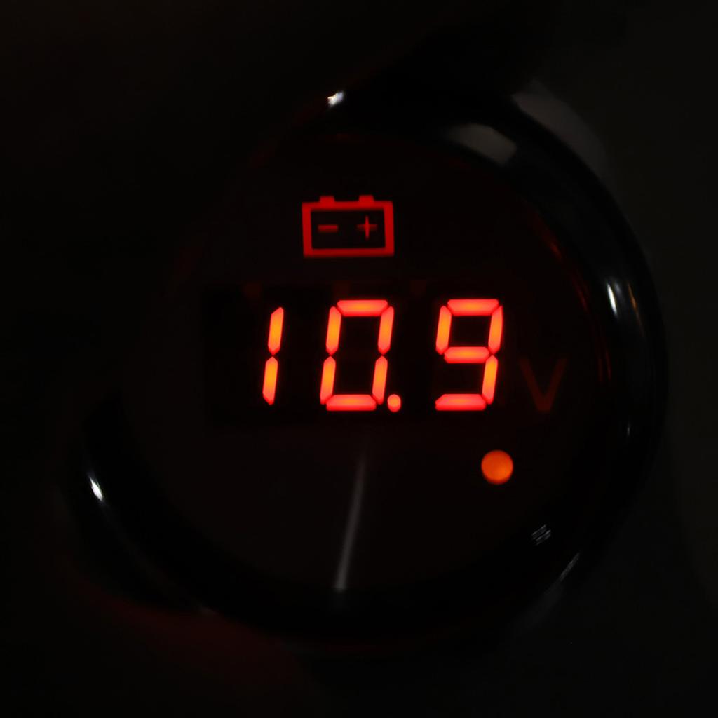 2in Battery Voltage Gauge LED Digital Display IP67 Waterproof Smart Alarm   for Boat Auto
