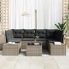 VidaXL Ensemble de Canapé de Jardin 7 pièces avec Coussins Gris Poly Rattan 3355628