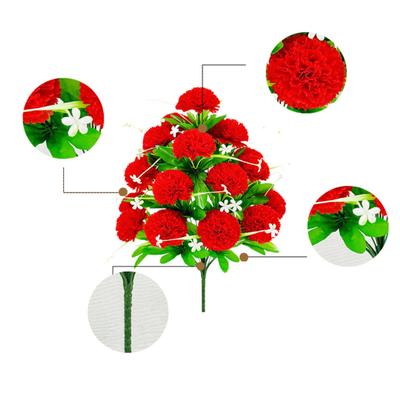 Yousheng Artificial Carnation Realistic 18 Head Fake Silk Flower UV Resistant Wedding Party Indoor Outdoor Garden Yard Faux Flower Plants Decoration