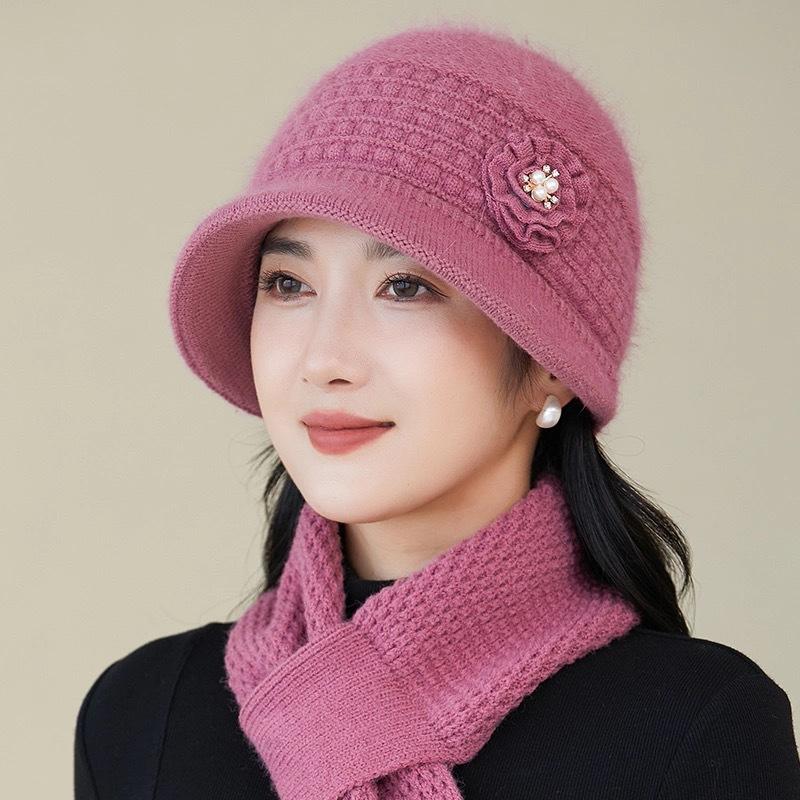Hat Women's winter warm bucket hat Wool hat Basin hat