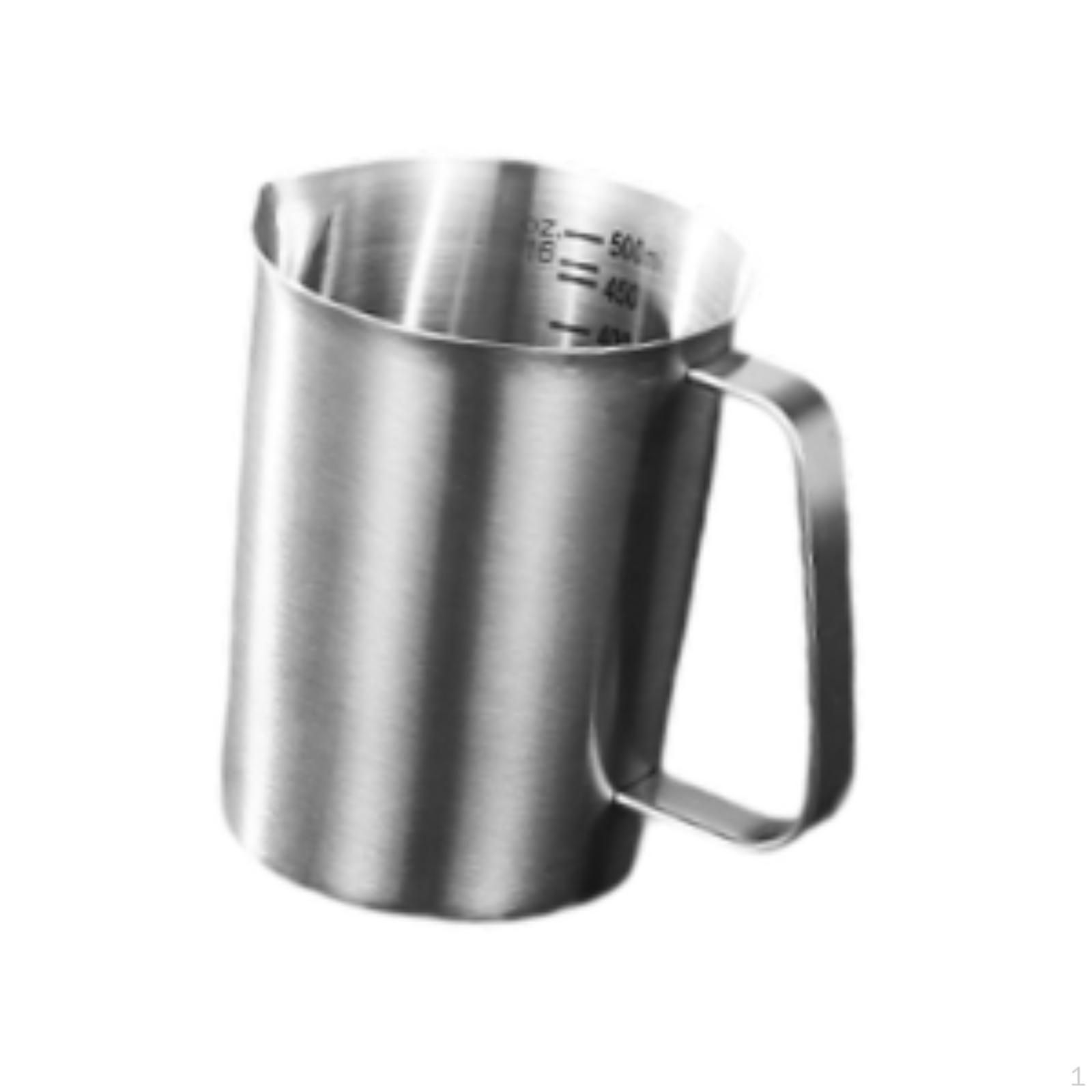 

Large Stainless Steel Glass with Handle, Ideal for Mixing And Frothing Milk Coffee. 500ml