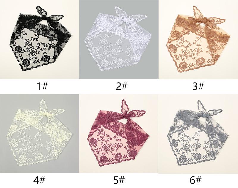 Elegante Sciarpa a Triangolo in Pizzo Sposa Europea e Americana: Velo Mantiglia Bianco e Nero per Donna
