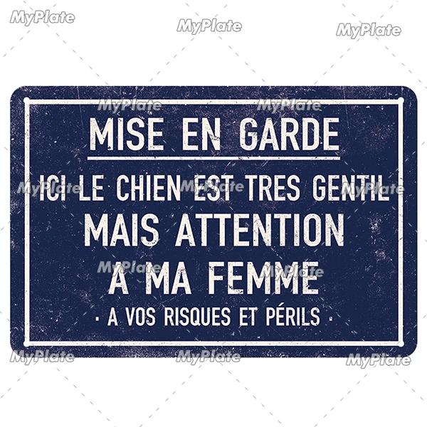 [MaPalte] Vintage French Warning Sign Metal Sign Tin Sign Decoration Plaque Home Wall Door Decor Bar Sign Home Plate Poster