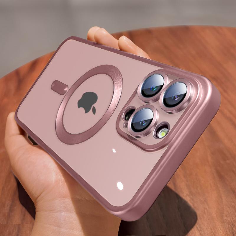 

Luxury Magnetic Wireless Charge Case For iPhone 15 14 13 12 11 Pro Max Plus Fashion Plating Frosted Matte Magsafe Bumper Cover For iPhone 15 Pro