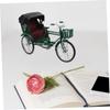 Collectible 1:10 Miniature Tricycle Model Iron Three Wheeld Rickshaw Replicas Vintage Desktop Decoration Gift For Adults