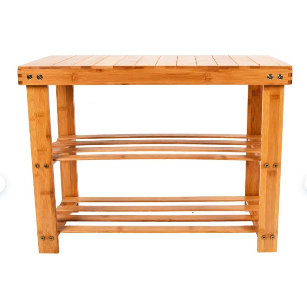 Bamboo Shelf, Standing Shoe Rack, 3-shelf Cabinet, Bathroom, Hall