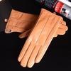 Women's Ladies Elegant Real Leather Wool Lining Winter Goat Skin Classical Touch Screen Casual Riding Warm Short Gloves