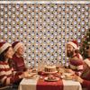 WTEMPO Christmas Snowman Santa Claus Christmas Tree Pattern Tassel Curtains Christmas Party Background Decor Props Christmas Festival Party Banners
