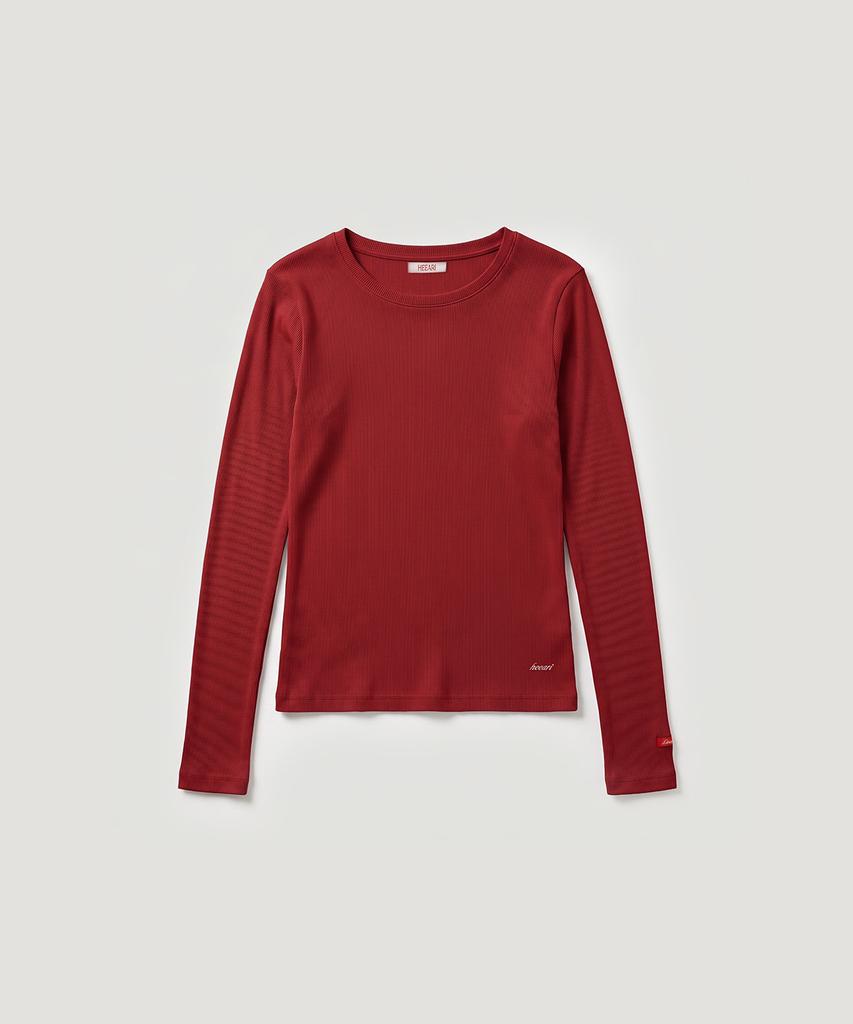 HEEARI Jane Basic Ribbed Long Sleeve_Red