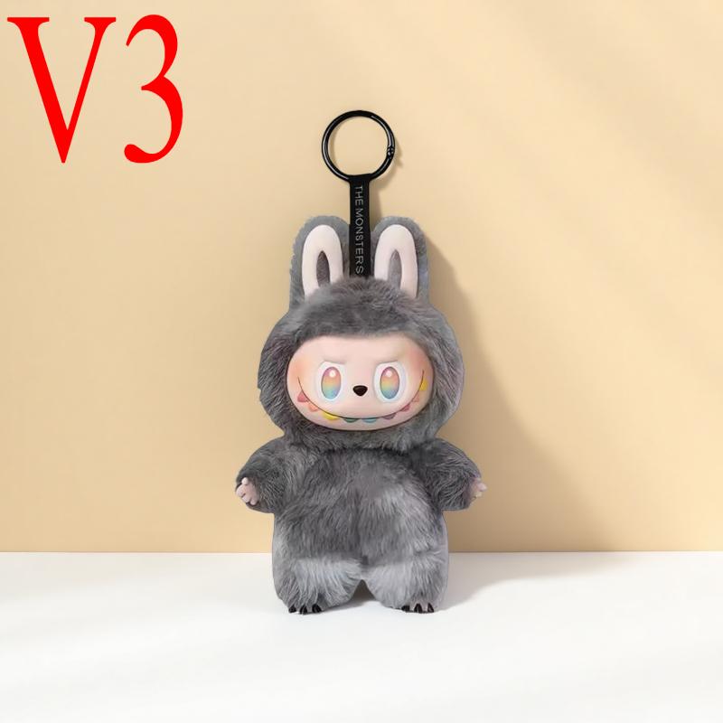 1Pc Cute Labubu Plush Doll Keychain Key Rings The Monsters Box Toy New Vinyl Doll Kawaii Backpack Pendant Decoration Case Gifts V3