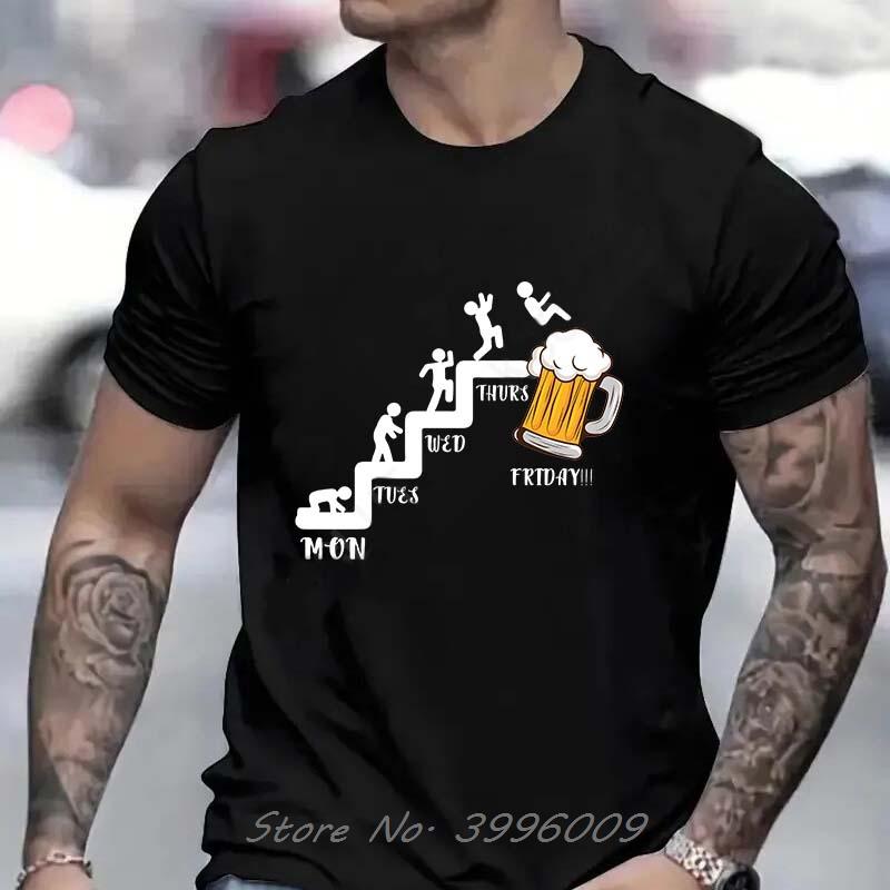 

Beer Friday Print T-shirt Fashion Casual Tshirt Cotton O-neck Tops Tees Funny Beer Lover Gifts Graphic T Shirt Men Clothing 4XL